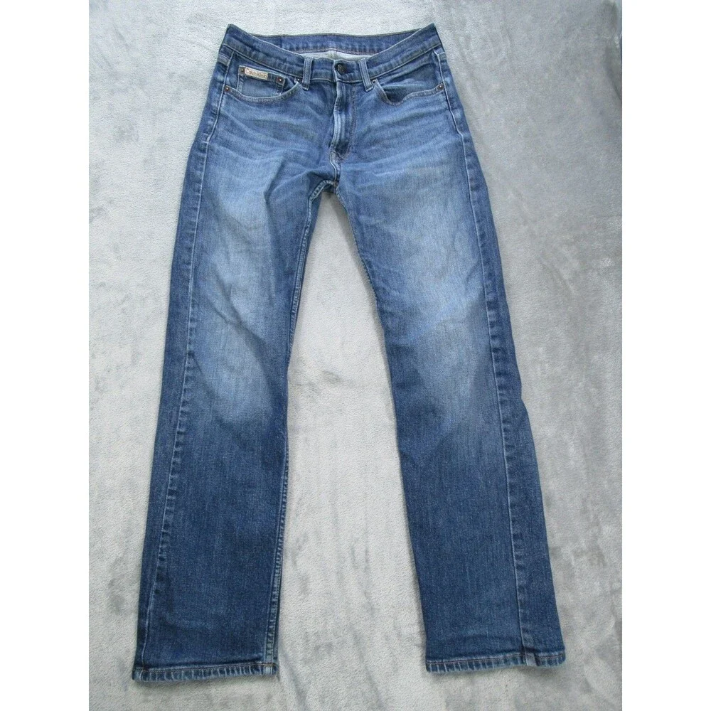 Calvin Klein Jeans Men's 29x30 (Actual 27x27.5 ) Standard Straight Leg Blue